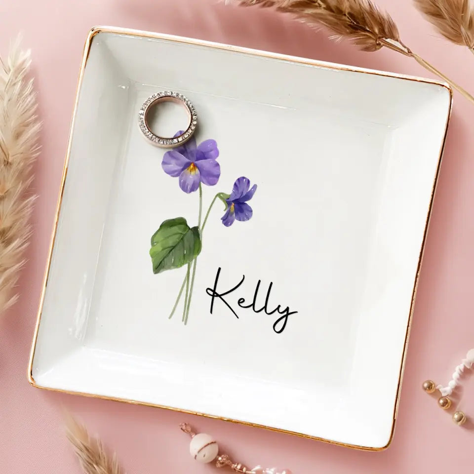 Personalized Friends Are Flowers That Never Fade jewelry dish, alternate view 5