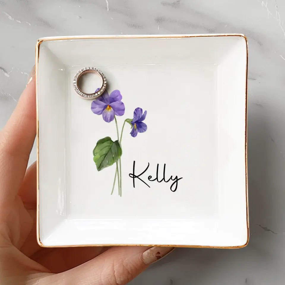Personalized Friends Are Flowers That Never Fade jewelry dish, alternate view 3
