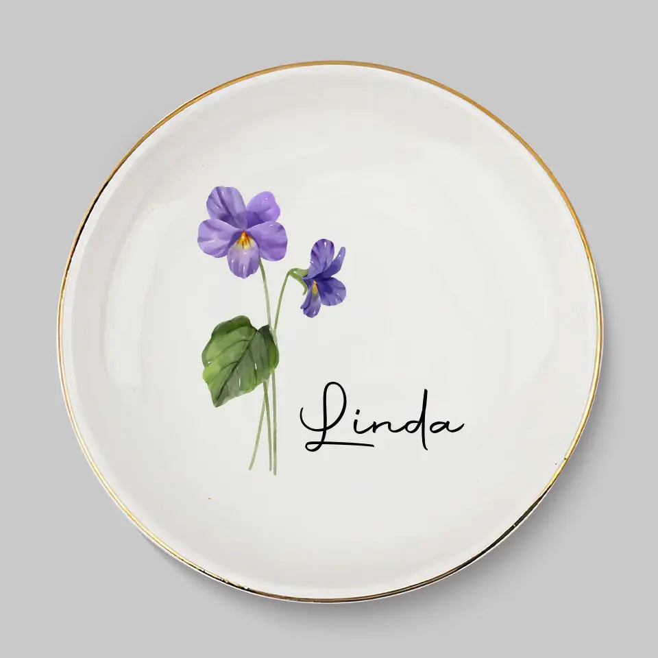 Personalized Friends Are Flowers That Never Fade jewelry dish, alternate view 2