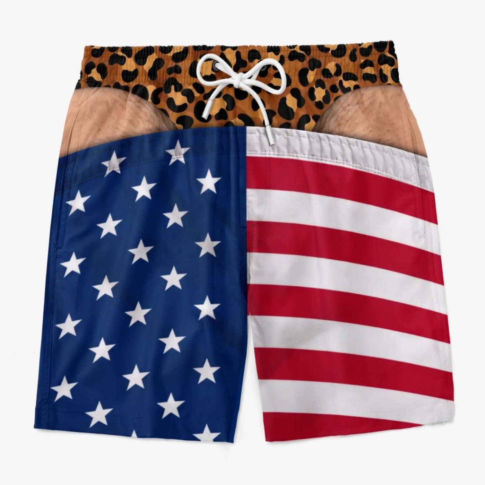 Funny Patriotic Men Swim Trunks - Personalized Unisex Beach Shorts - Summer Vacation Gift For Him, Husband, Father