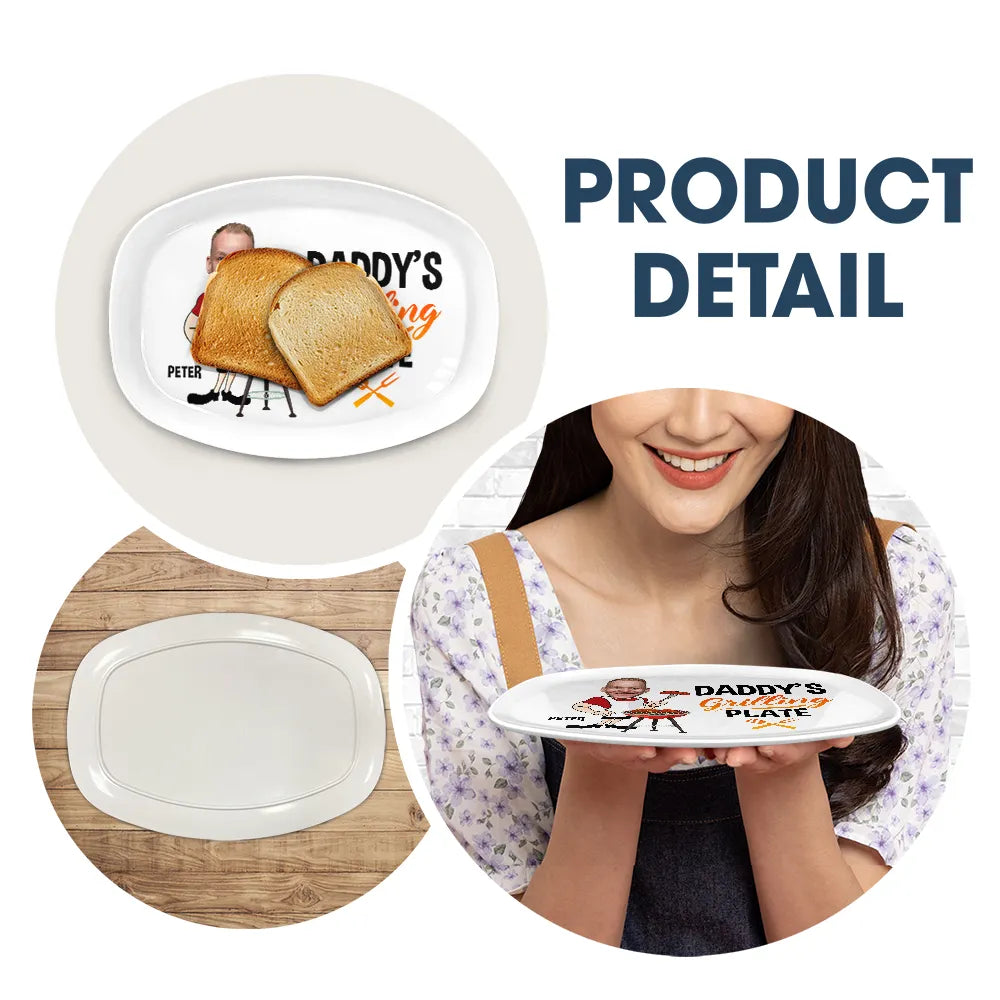 Custom Photo Daddy's Grilling Plate personalized platter, alternate view 5