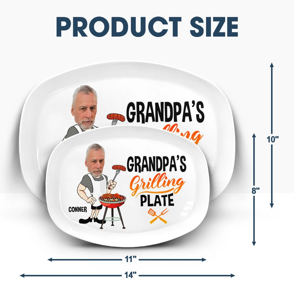 Custom Photo Daddy's Grilling Plate personalized platter, alternate view 6