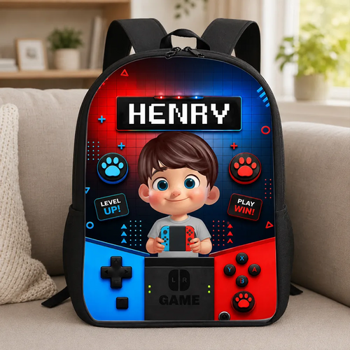 Gamer Boys Girls Back To School -  Personalized Kid Backpack - Gift For Back To School, First Day of School - Student, Son, Daughter | Kindergarten, Pre-K, Preschool