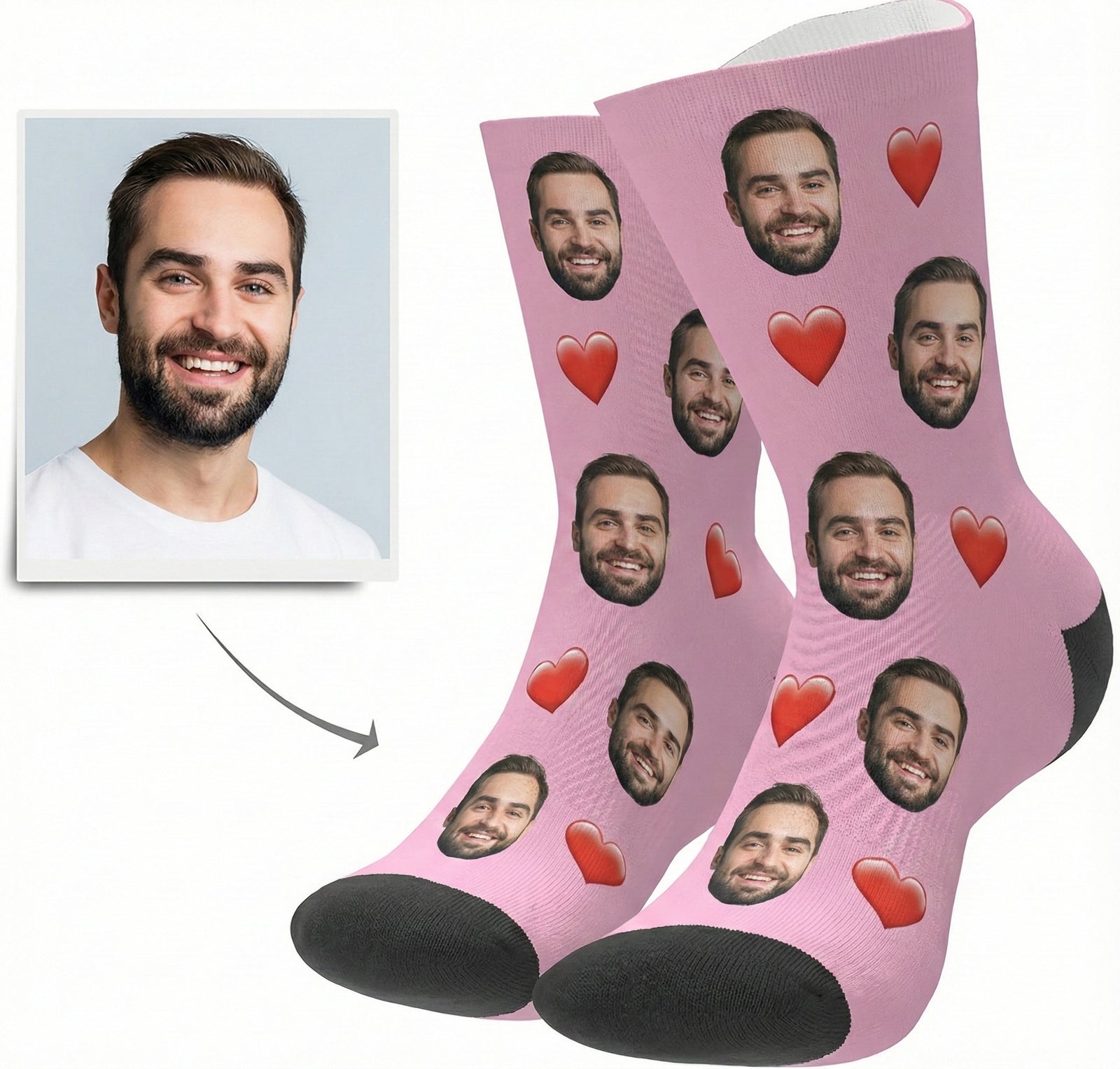 Funny Custom Face Crew Socks - Gift For Family Members, Mom, Dad, Husband/Wife, Pets Lovers