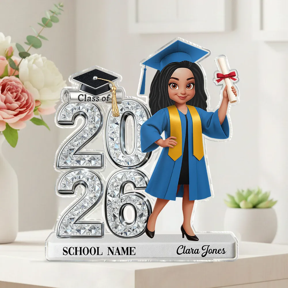 Shiny Effect Class Of 2026 Senior 2D Flat - Personalized Acrylic Plaque Custom Shape - Gift For Her/Him, Daughter/Son, Grad Ceremony, Commencement