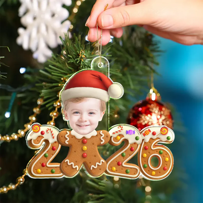 Custom Photo Gingerbread Funny Baby First Christmas - Personalized Custom Shaped Acrylic Ornament - Babies 1st Christmas Gifts