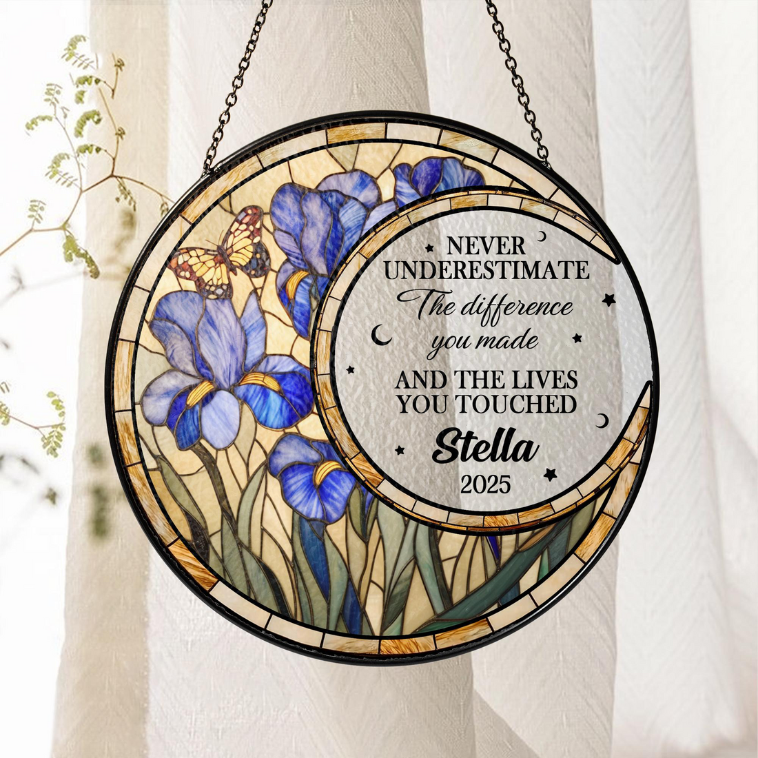 Never Underestimate The Difference You Made personalized glass suncatcher, alternate view 4