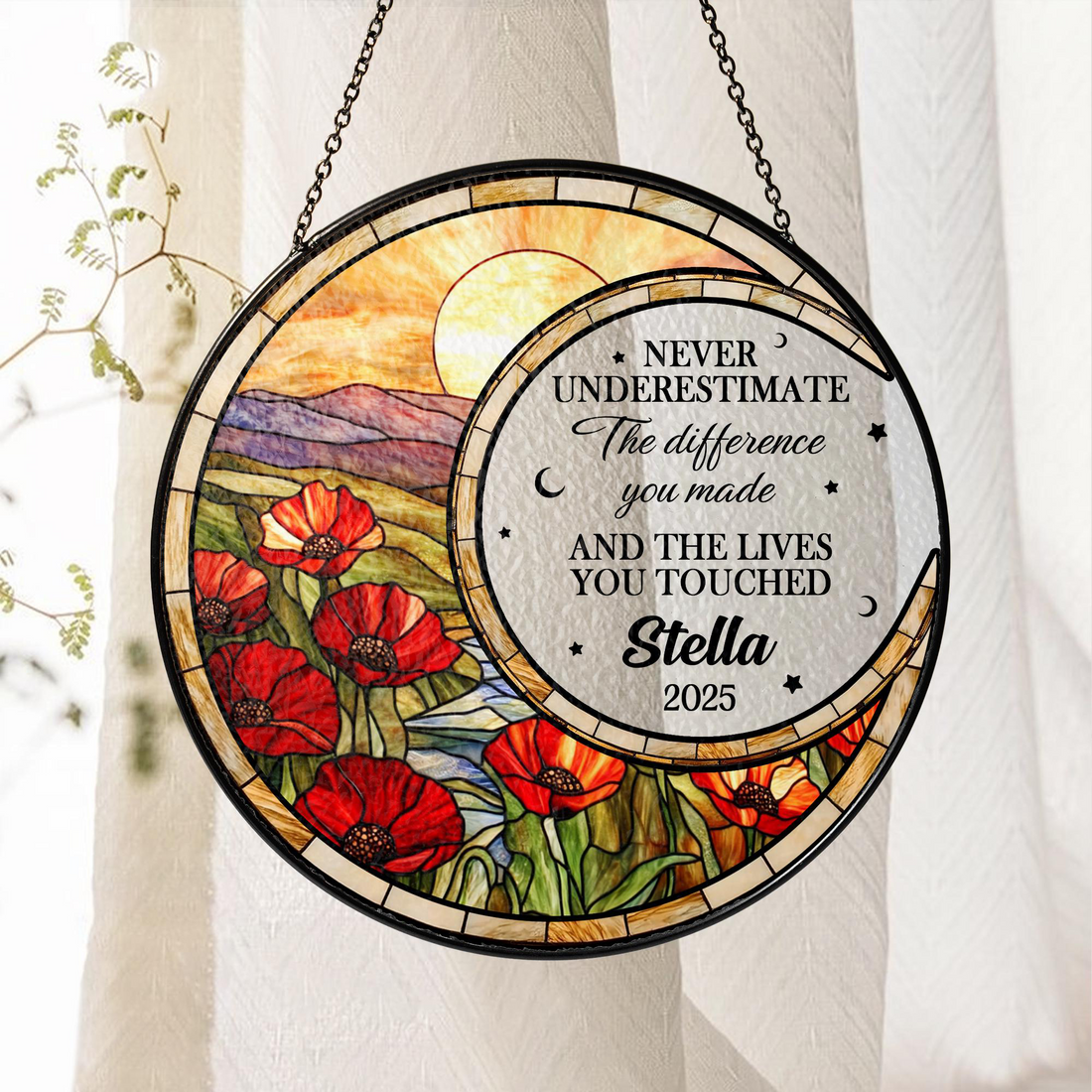 Never Underestimate The Difference You Made personalized glass suncatcher, alternate view 3
