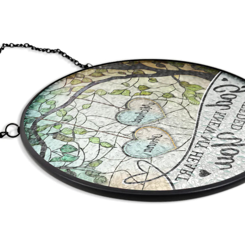 Personalized God Gave Me You Couple The Date We Became Mr. & Mrs. glass suncatcher, alternate view 4