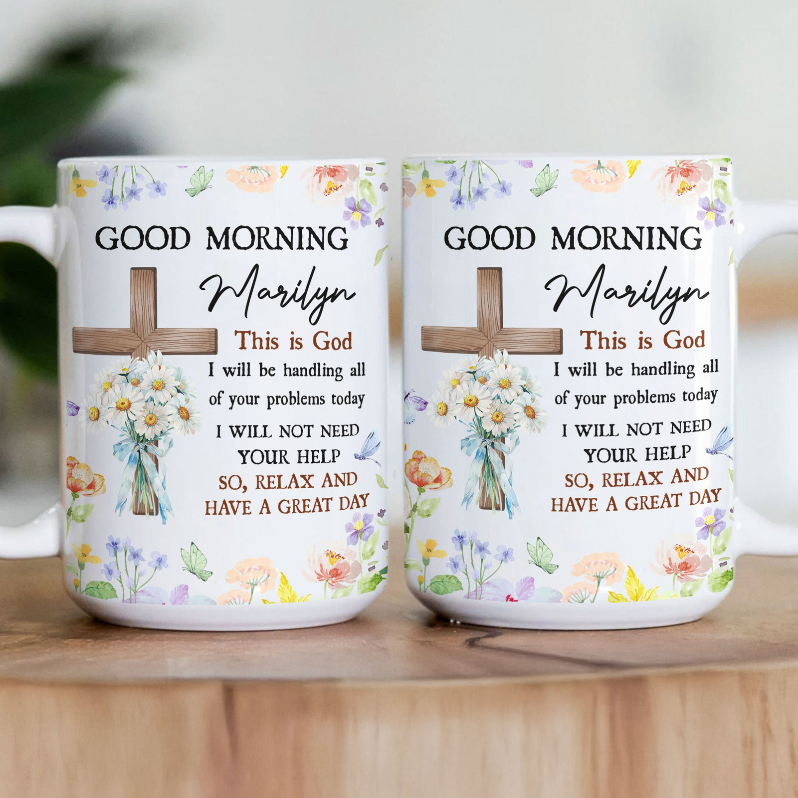 Good Morning This Is God - Personalized Custom Mug - Christian Gift, Bible Verses