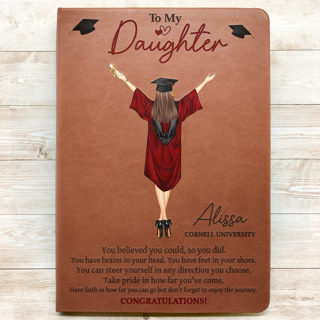 Personalized You Believed You Could So You Did leather cover notebook, alternate view 2