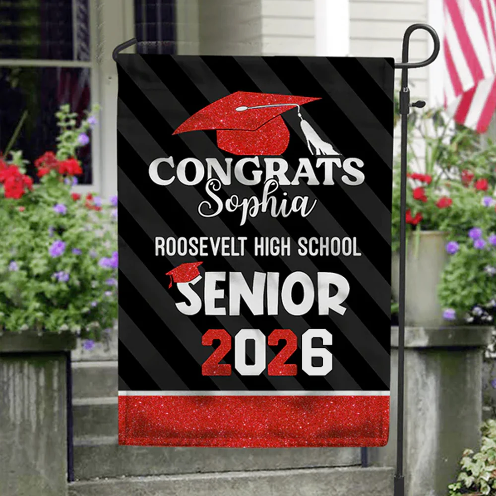 Congrats Senior 2026 Graduation - Personalized Garden Flag - Gift For Her/Him, Daughter/Son, Grad Ceremony, Commencement