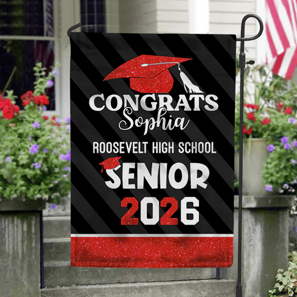 Congrats Senior 2026 Graduation - Personalized Garden Flag - Gift For Her/Him, Daughter/Son, Grad Ceremony, Commencement