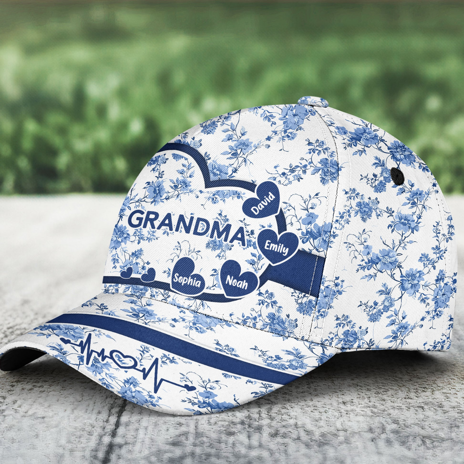 Grandma Floral Version - Personalized Classic Cap - Gift for Mom, Grandma, Nana, Grammy