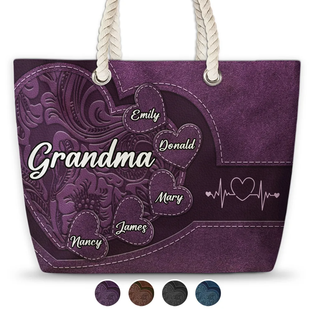 Custom Beach Bag with Kid's Name/little Sweethearts – Personalized Gift for Mom, Wife, or Grandma | Birthday, Mother's Day or any occasion