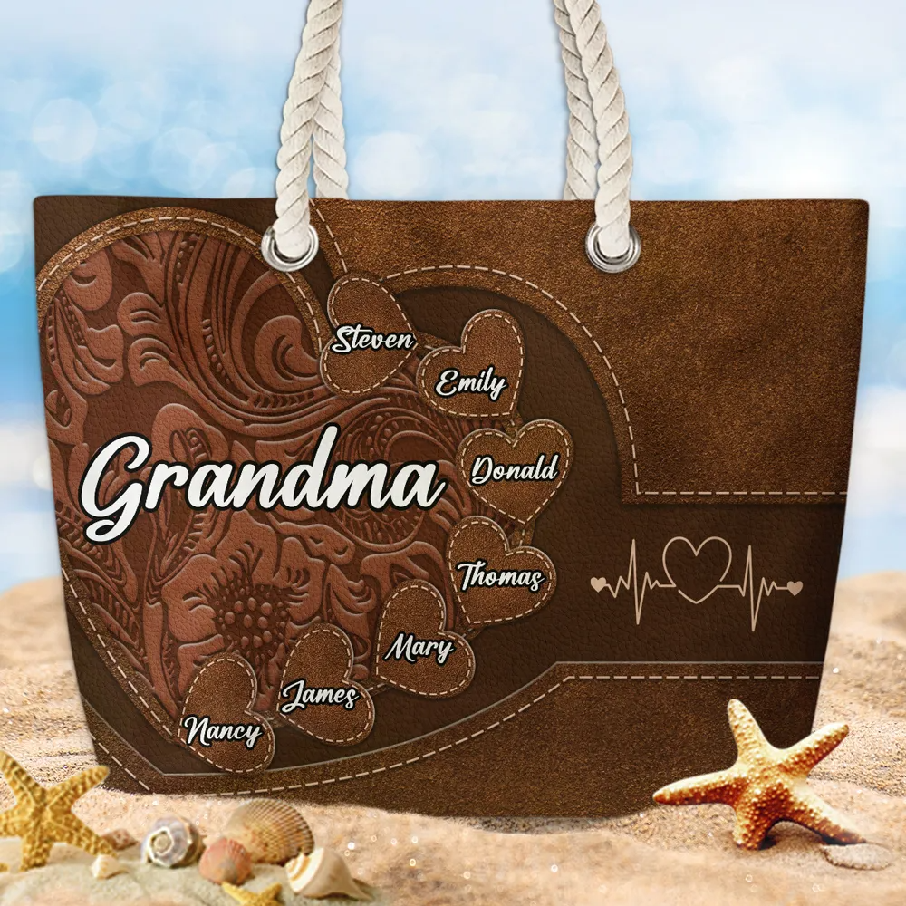 Custom Beach Bag with Kid's Name/little Sweethearts – Personalized Gift for Mom, Wife, or Grandma | Birthday, Mother's Day or any occasion