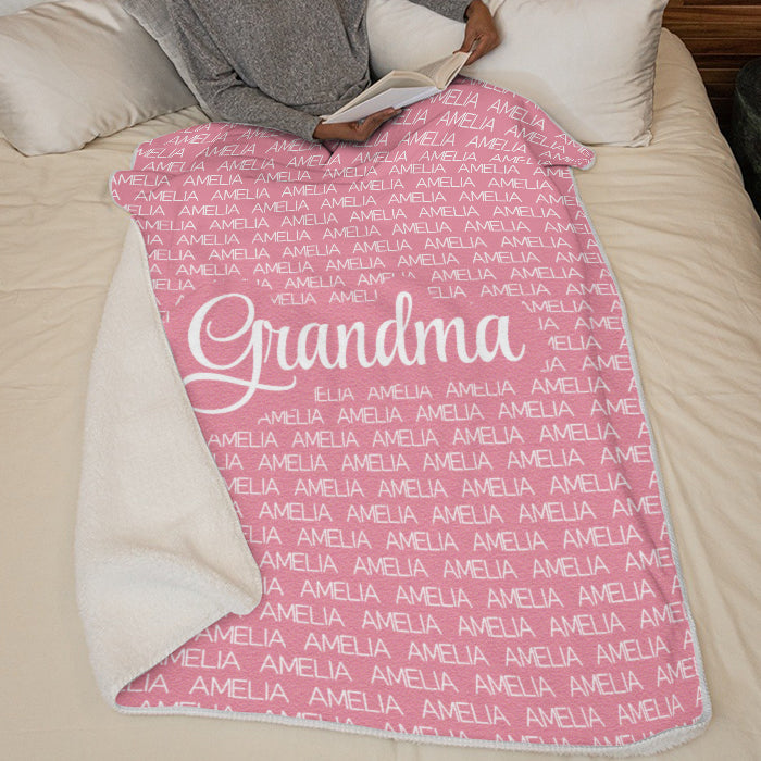 Warm and Cozy Family Blanket - Personalized Custom Blanket - Gift For Grandparents, Grandma, Grandpa