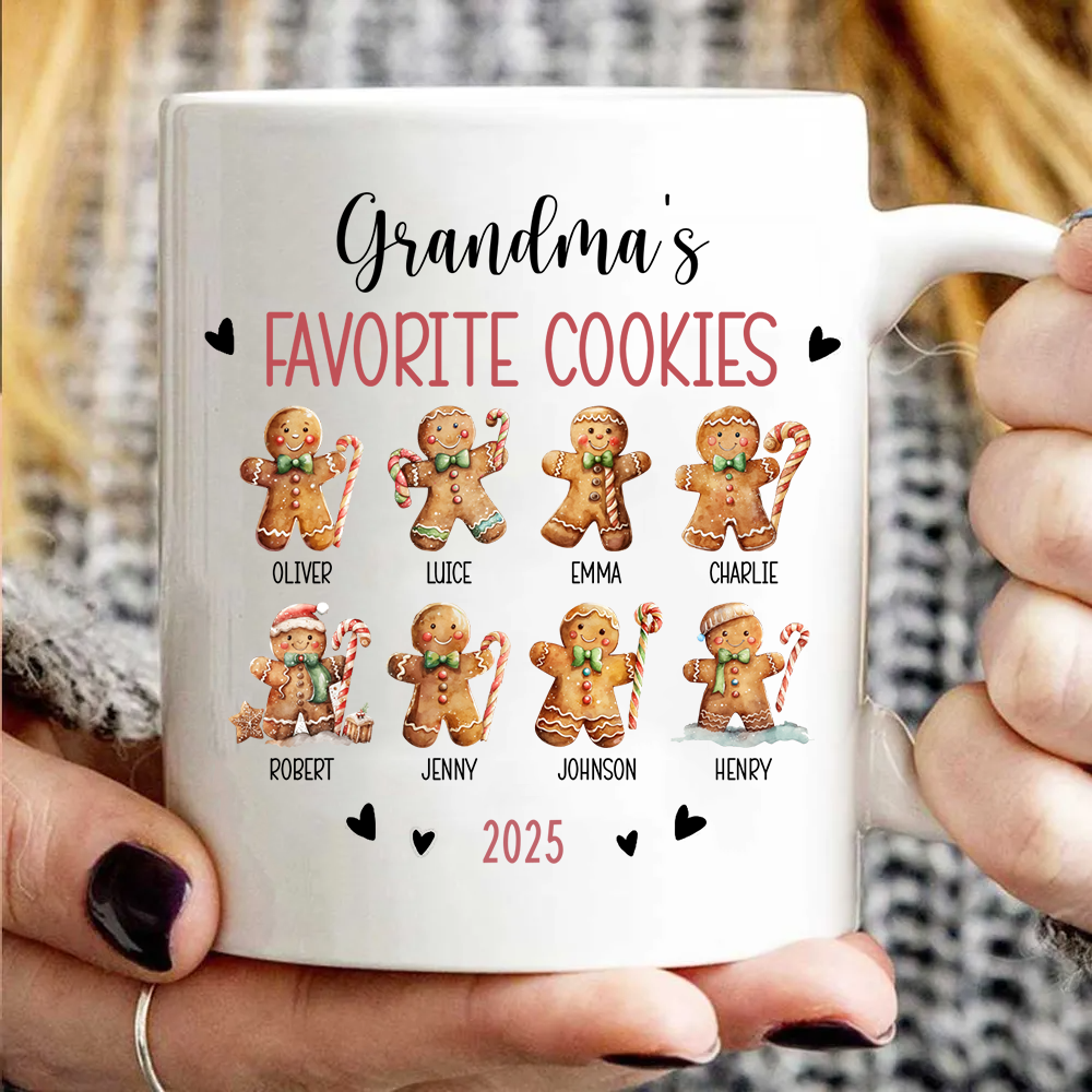 Grandma&#39;s Favorite Cookies - Personalized Custom Mug - Christmas Gift for Grandma, Nana, Grammy, Mom