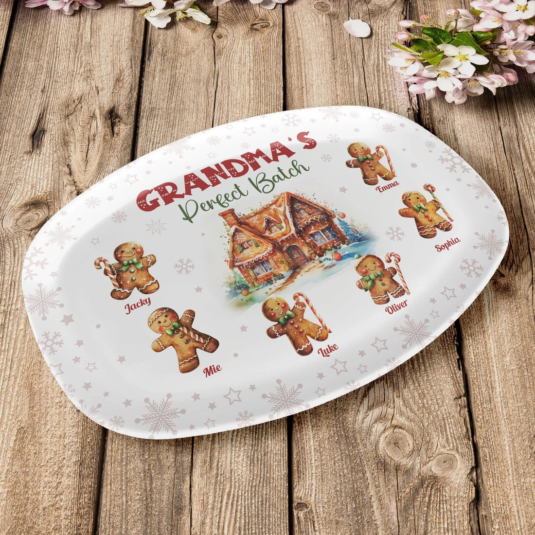 Grandma's Perfect Batch Christmas personalized platter, alternate view 2