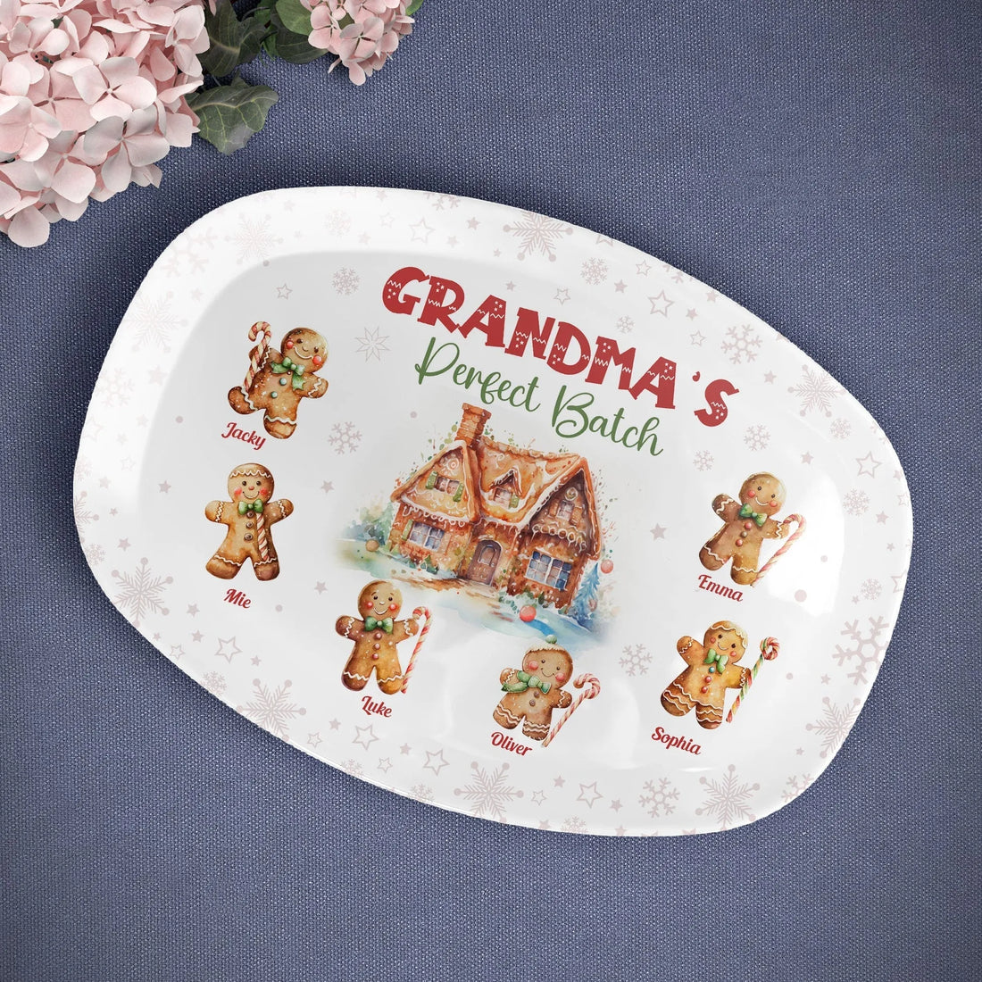 Grandma's Perfect Batch Christmas personalized platter, alternate view 3