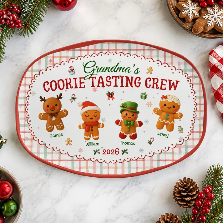 Grandma’s Official Cookie Tasting Crew - Personalized Platter - Christmas Gift Grandma/Nana/Mimi, Mom