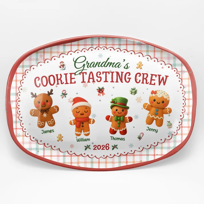 Grandma’s Official Cookie Tasting Crew - Personalized Platter - Christmas Gift Grandma/Nana/Mimi, Mom