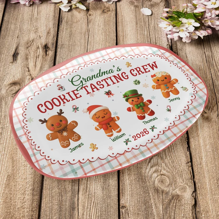 Grandma’s Official Cookie Tasting Crew - Personalized Platter - Christmas Gift Grandma/Nana/Mimi, Mom