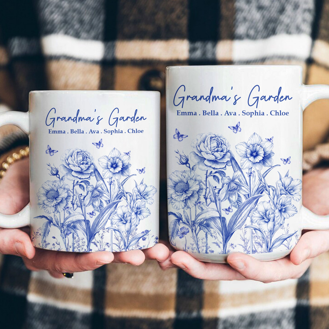 Custom Birth Flower Mug for Mom or Grandma: Personalized "Grandma's Garden" Coffee Cup - Unique Birthday, Mother's Day, or Christmas Gift