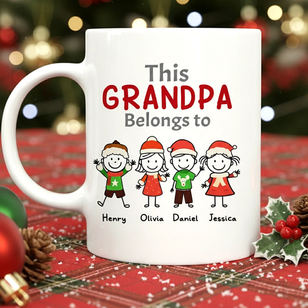 This Grandpa/Grandma Belongs To - Personalized Custom Mug - Christmas Gift For Grandpa/Grandma, Mom/Dad