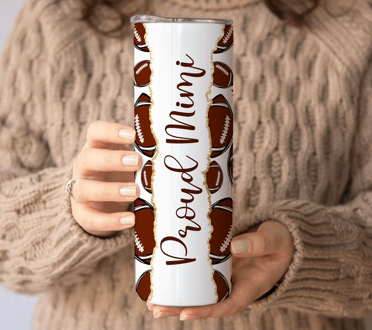 Doodle Sport Ball - Personalized Custom 20oz Skinny Tumbler Cup - Baseball/Softball Gift for Sport Grandma/Nana/Mimi, Mom, Wife, Grandparent, Granddaughter - Suzitee Store