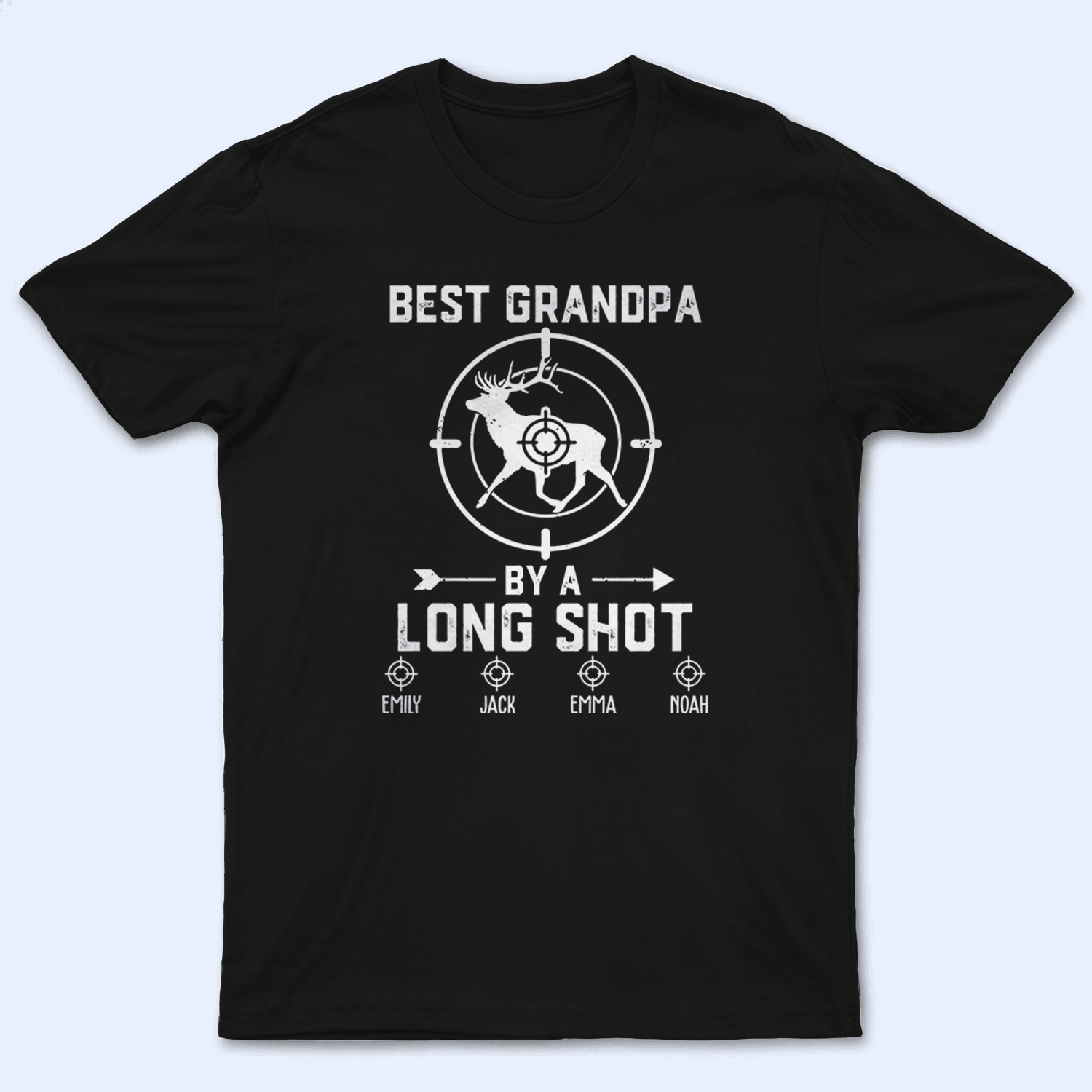 Best Grandpa By A Long Shot Hunting Gift - Personalized Custom T Shirt - Father's Day Gift for Dad, Papa, Grandpa, Daddy, Dada - Suzitee Store