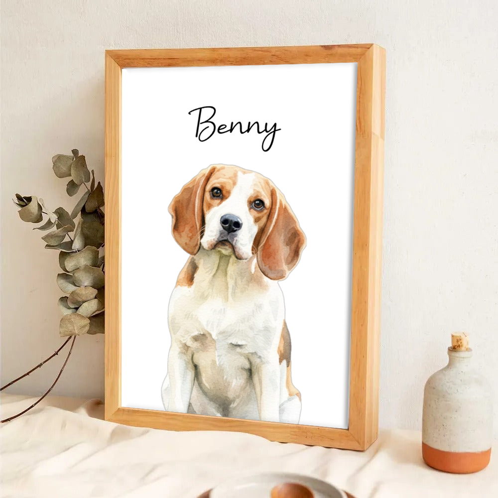 Custom Photo Realistic Watercolor Art Dog Cat Pet - Personalized Poster/Canvas Prints - Gifts for Dog Lovers, Cat Lovers, Pet Lovers