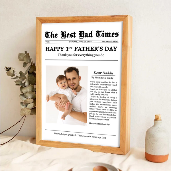 Happy 1st Father's Day Thank You For Everything - Personalized Poster/Canvas Prints - Father's Day Gift For New Dad, Daddy
