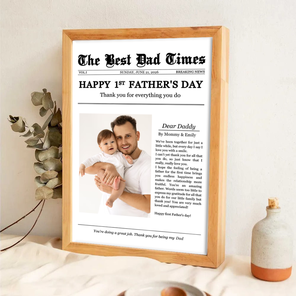 Happy 1st Father's Day Thank You For Everything - Personalized Poster/Canvas Prints - Father's Day Gift For New Dad, Daddy