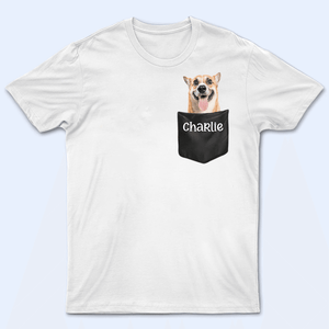 Put Your Pet In Pocket - Personalized Custom T Shirt - Birthday Gift For Dog Lover, Dog Dad, Dog Mom - Suzitee Store