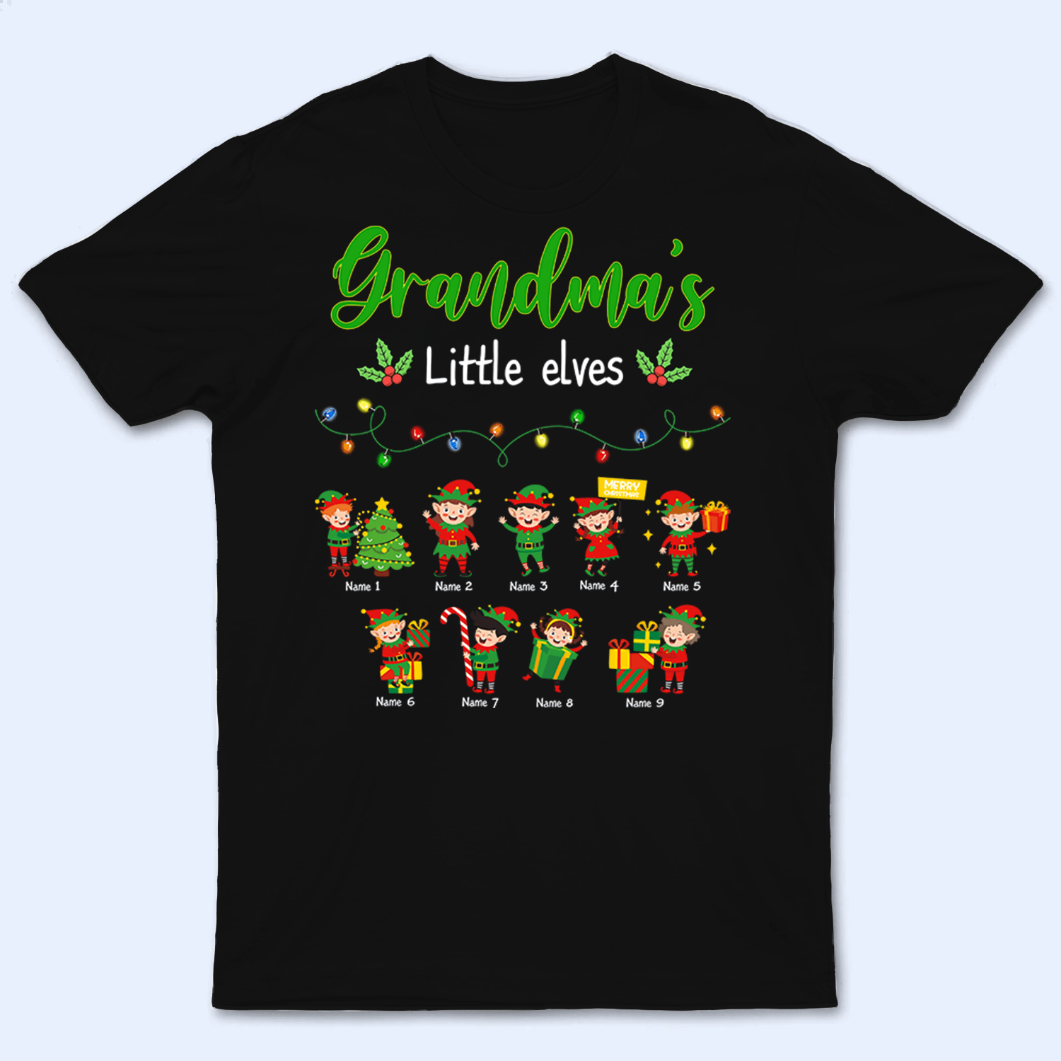 Grandma's Elves - Personalized Custom T Shirt - Birthday, Loving, Funny Gift for Grandfather/Dad/Father, Husband, Grandparent - Suzitee Store