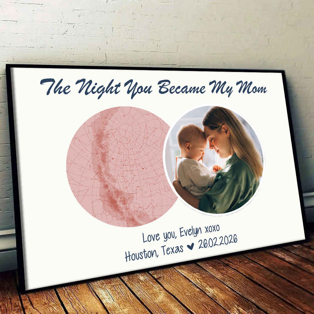 Custom Photo The Night You Became My Mom - Personalized Poster/Canvas Prints - New Mom Gift From Husband, First Mother's Day