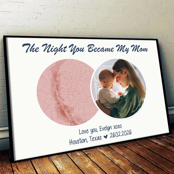 Custom Photo The Night You Became My Mom - Personalized Poster/Canvas Prints - New Mom Gift From Husband, First Mother's Day