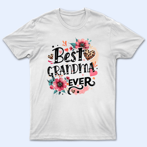 Best Grandma Ever Retro Boho - Personalized Custom T Shirt - Gift for Grandma/Nana/Mimi, Mom, Wife, Grandparent - Suzitee Store