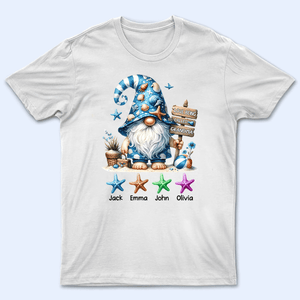 Starfish Gnome Summer Grandma - Personalized Custom T Shirt - Summer Gift for Grandma/Nana/Mimi, Mom, Wife, Grandparent - Suzitee Store