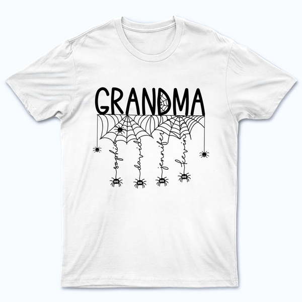 Halloween Grandma Mom Spooky Spiders - Personalized Custom T Shirt - Fall Season, Halloween Gift for Grandma/Nana/Mimi, Mom, Wife