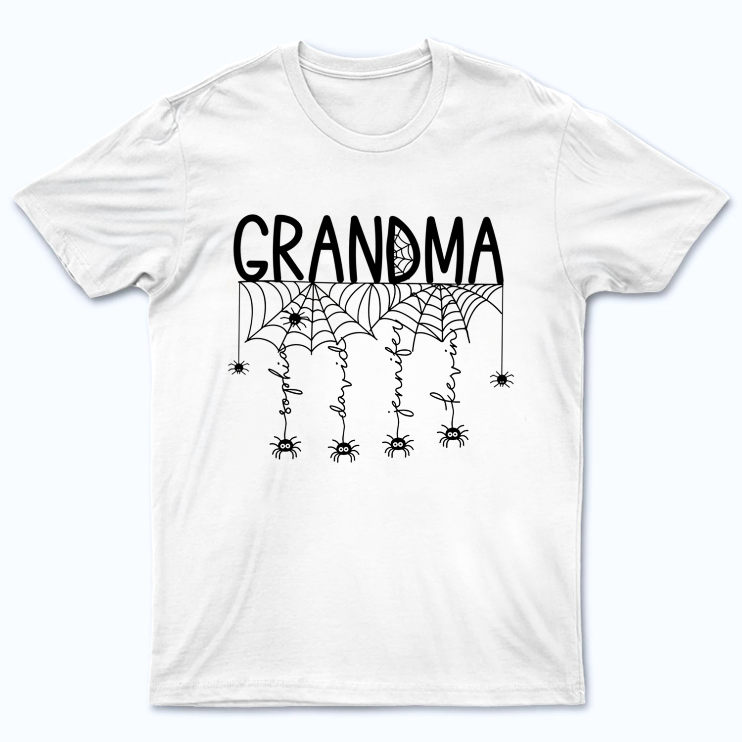Halloween Grandma Mom Spooky Spiders - Personalized Custom T Shirt - Fall Season, Halloween Gift for Grandma/Nana/Mimi, Mom, Wife