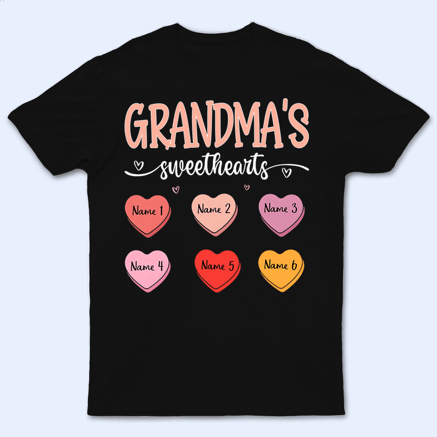Grandma's Sweethearts - Personalized Custom T Shirt - Christmas, Loving, Funny Gift for Grandma/Nana/Mimi, Mom, Wife, Grandparent - Suzitee Store