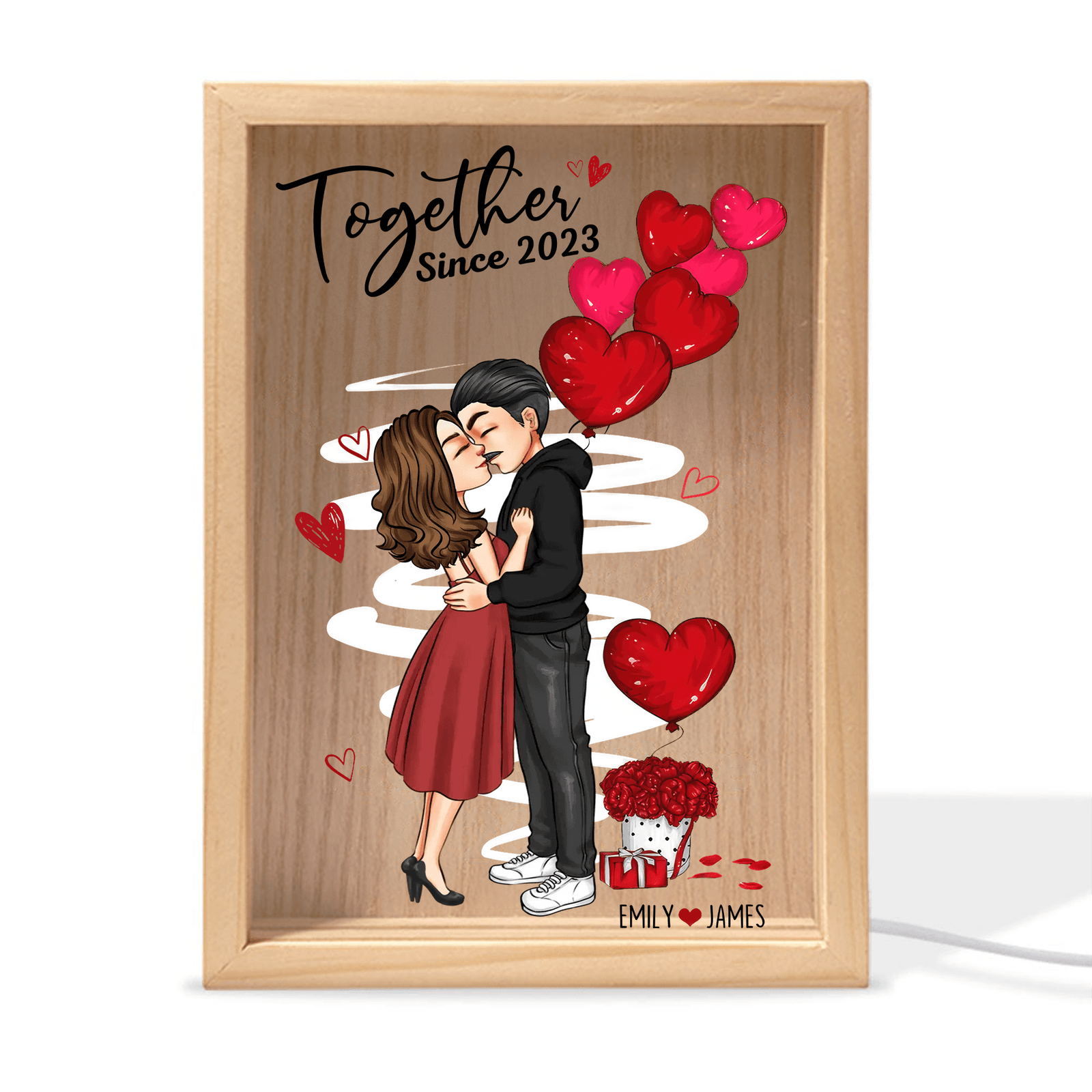 Custom Photo Together Since | Personalized Gift For Couples, Valentine, Anniversary, Husband Wife, Girlfriend, Boyfriend, Her/Him | Frame Light Box - Suzitee Store