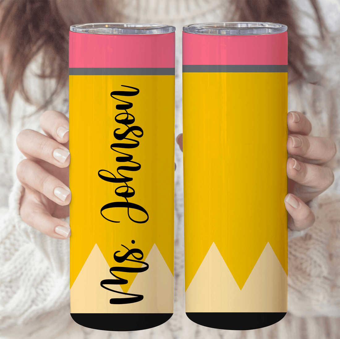 Custom Pencil Tumbler skinny tumbler, alternate view 3