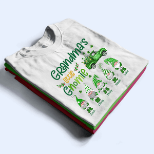 Grandma's Little Gnomies St. Patrick’s Day - Personalized Custom T Shirt - St. Patrick's Day, Birthday, Loving, Funny Gift for Grandma/Nana/Mimi, Mom, Wife, Grandparent