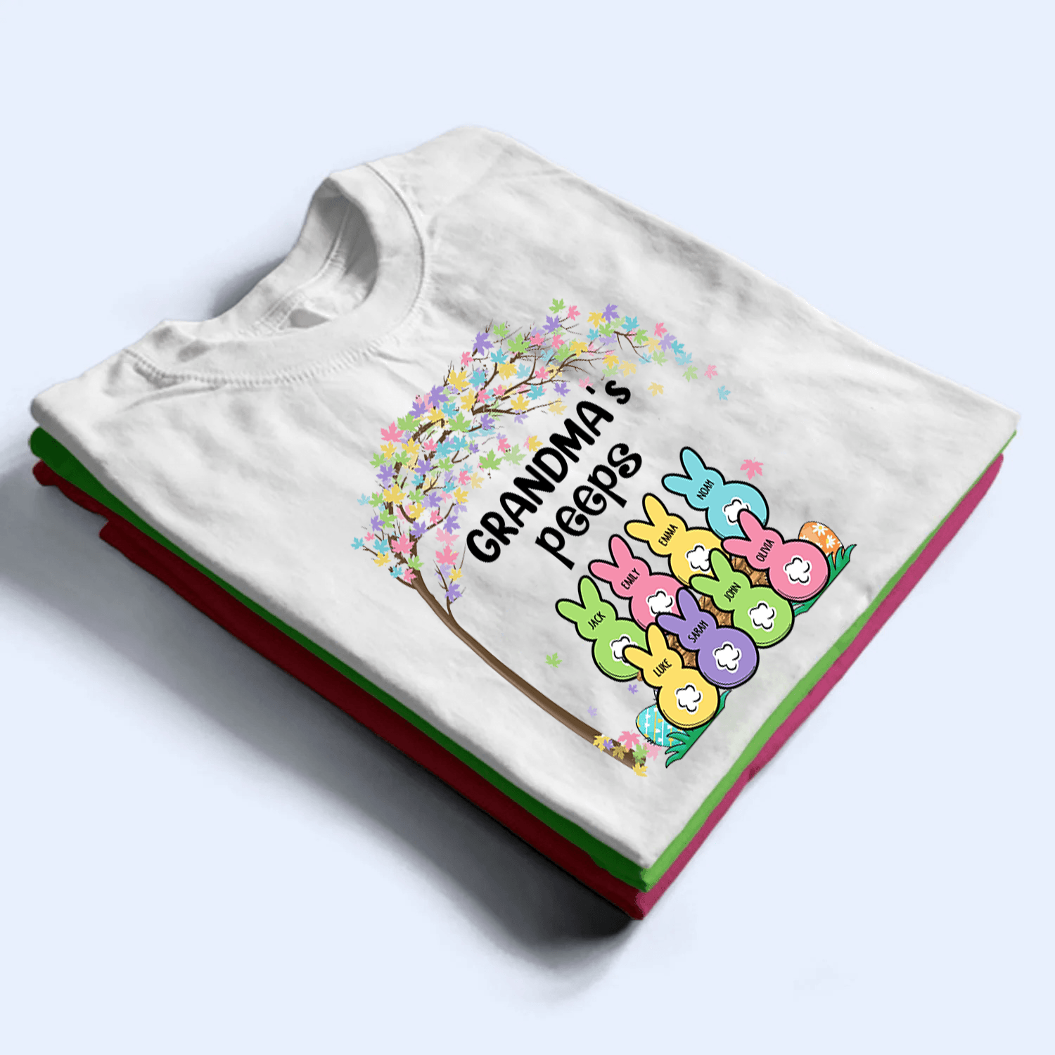 Grandma's Bunnies Easter Custom Kid's Name - Personalized Custom T Shirt - Easter, Birthday, Loving, Funny Gift for Grandma/Nana/Mimi, Mom, Wife, Grandparent 3