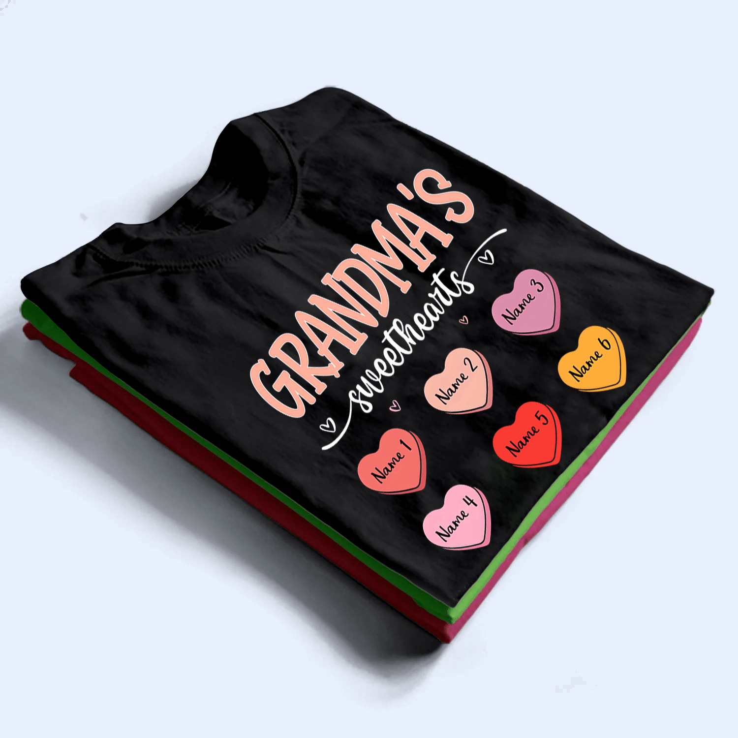Grandma's Sweethearts - Personalized Custom T Shirt - Christmas, Loving, Funny Gift for Grandma/Nana/Mimi, Mom, Wife, Grandparent - Suzitee Store