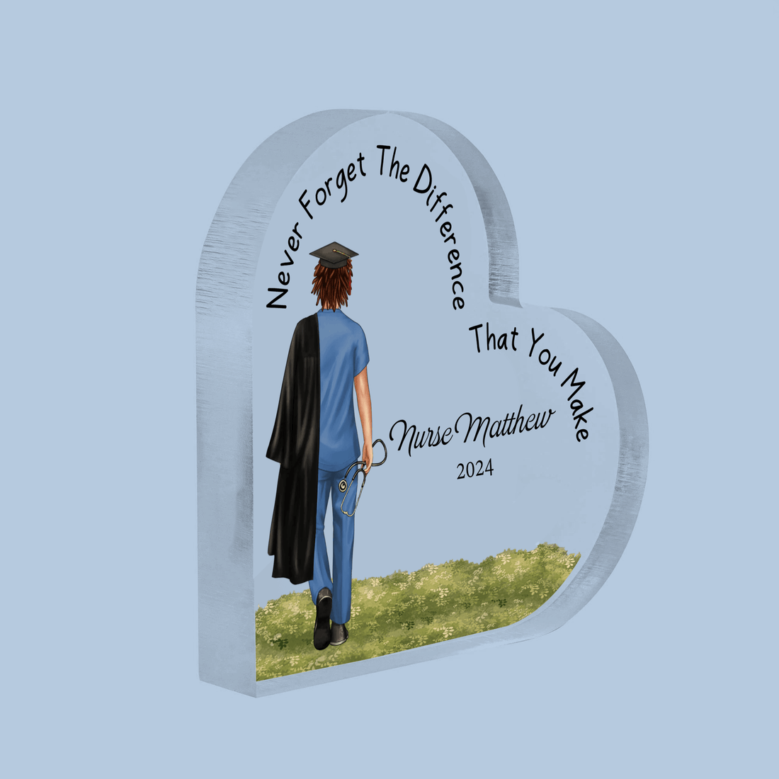 Personalized Nursing Graduation acrylic plaque-heart, alternate view 5