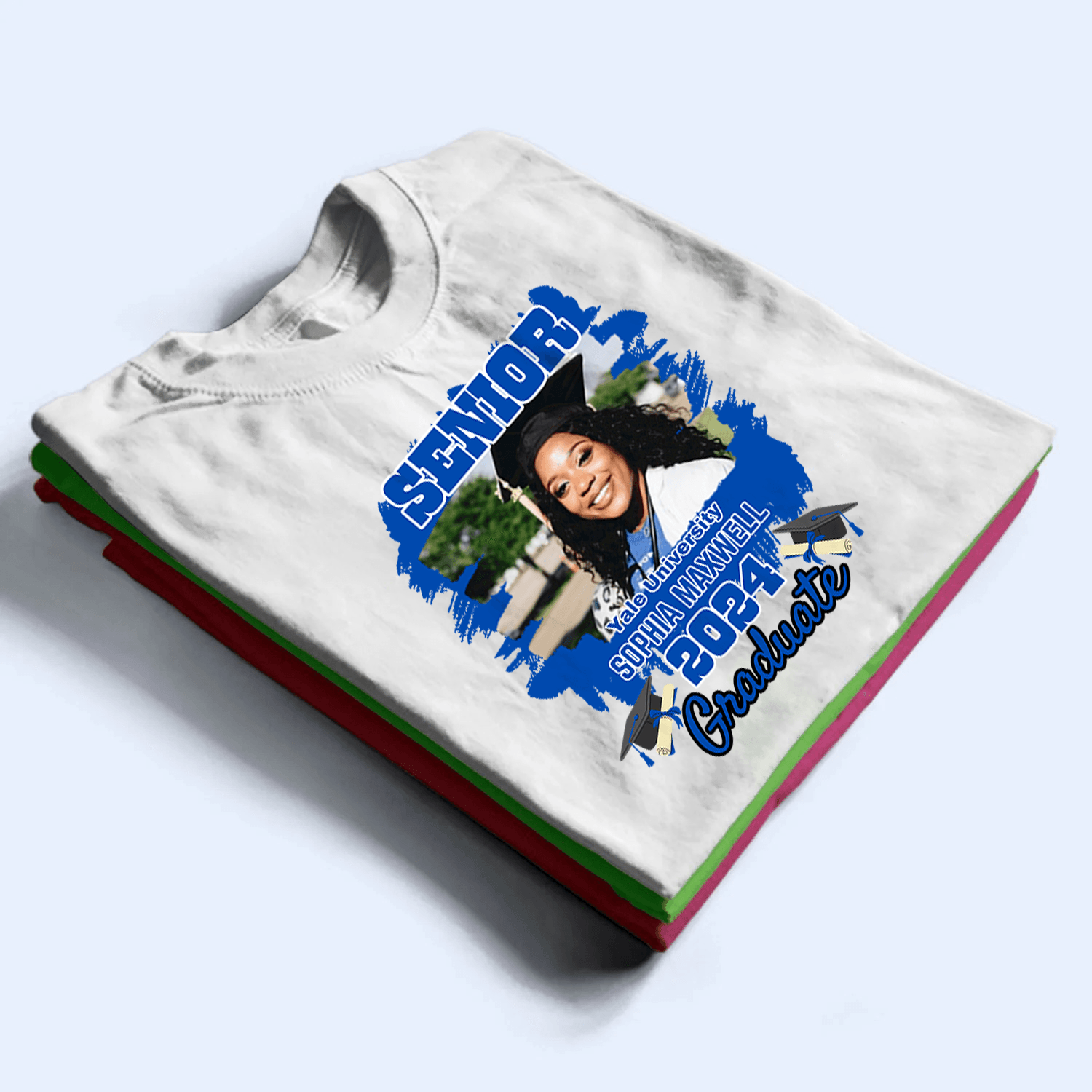 Custom Photo Graduation Senior 2024 - Personalized Custom T Shirt - Senior, Class of 2024 Graduate, Grandson, Granddaughter, Daughter, Son, Best Friends